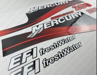 Mercury 250HP EFI Freshwater Outboard Decal Kit RED